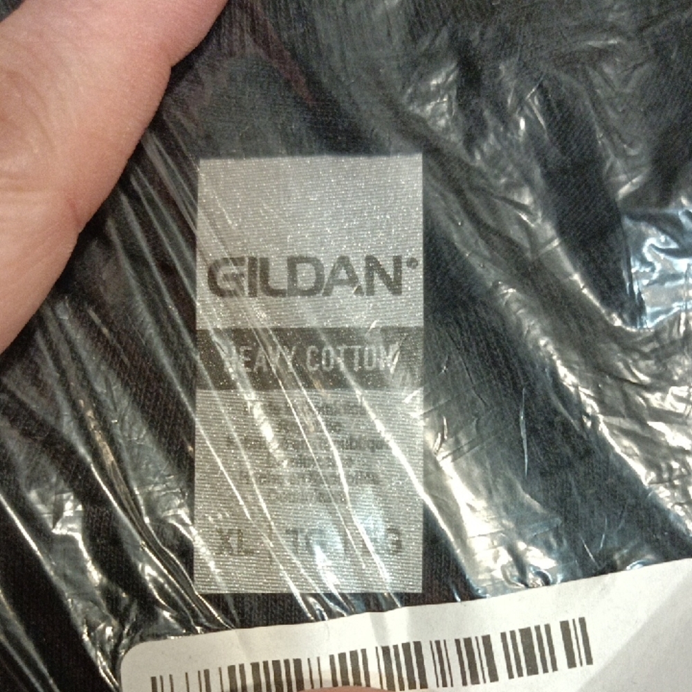 Gildan Black Short-Sleeve Tee with White Tuxedo Graphic - Picture 2 of 3